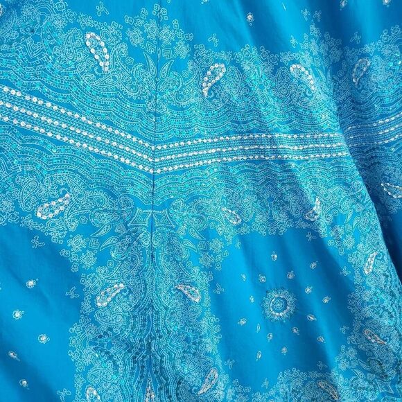 Soft Surroundings XL 100% cotton embellished full skirt sequined boho - Picture 4 of 9